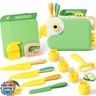 Toddler Cooking Set with Storage Box-Kids Kitchen Set,Safe PP Material Montessori Kitchen Tools for Real Cooking,Dishwasher Safe,Fun Bird-Shaped Organizer Toddler Knife Set
