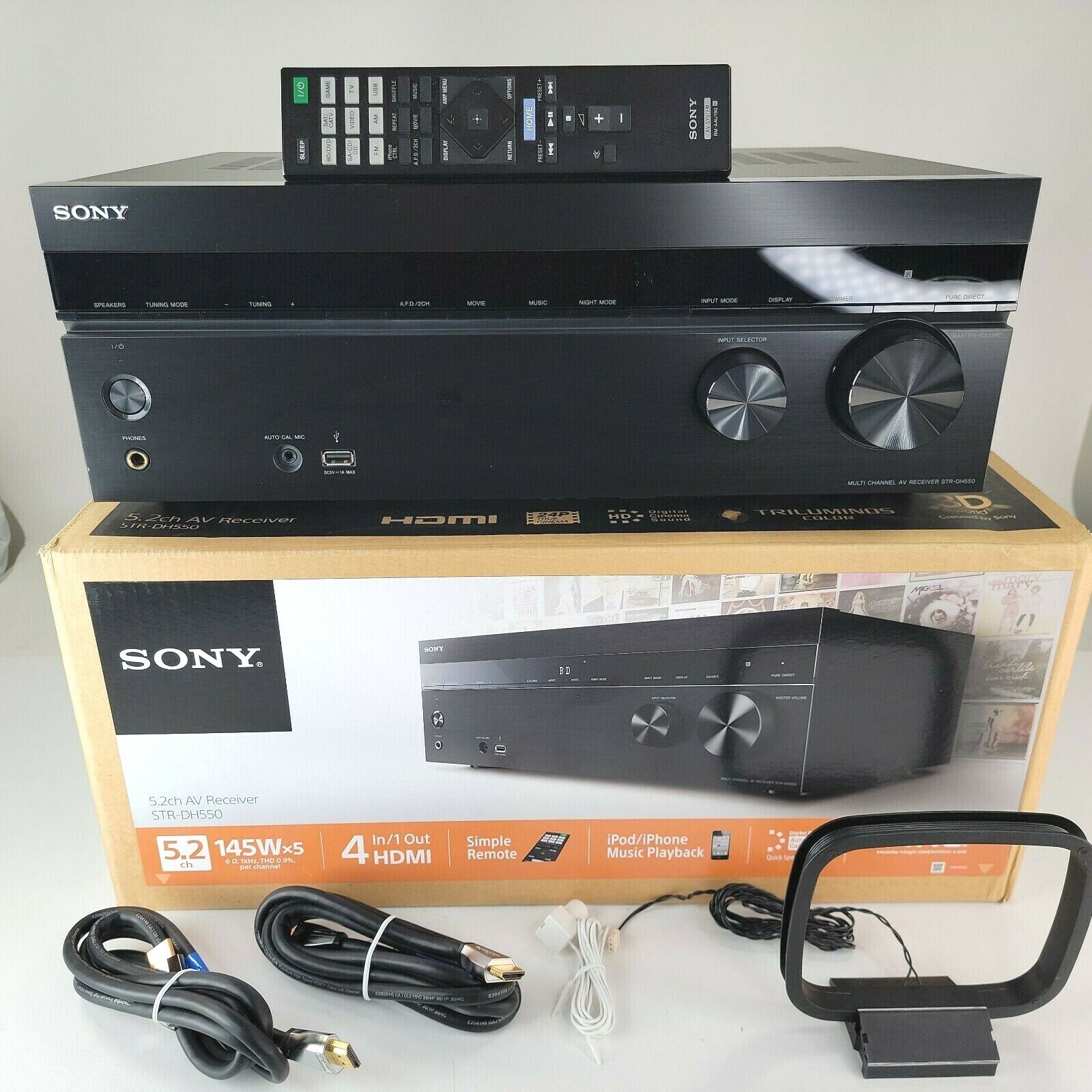Sony STR-DH550 5.2 Channel 725 Watt Home Theater 4K AV Audio
