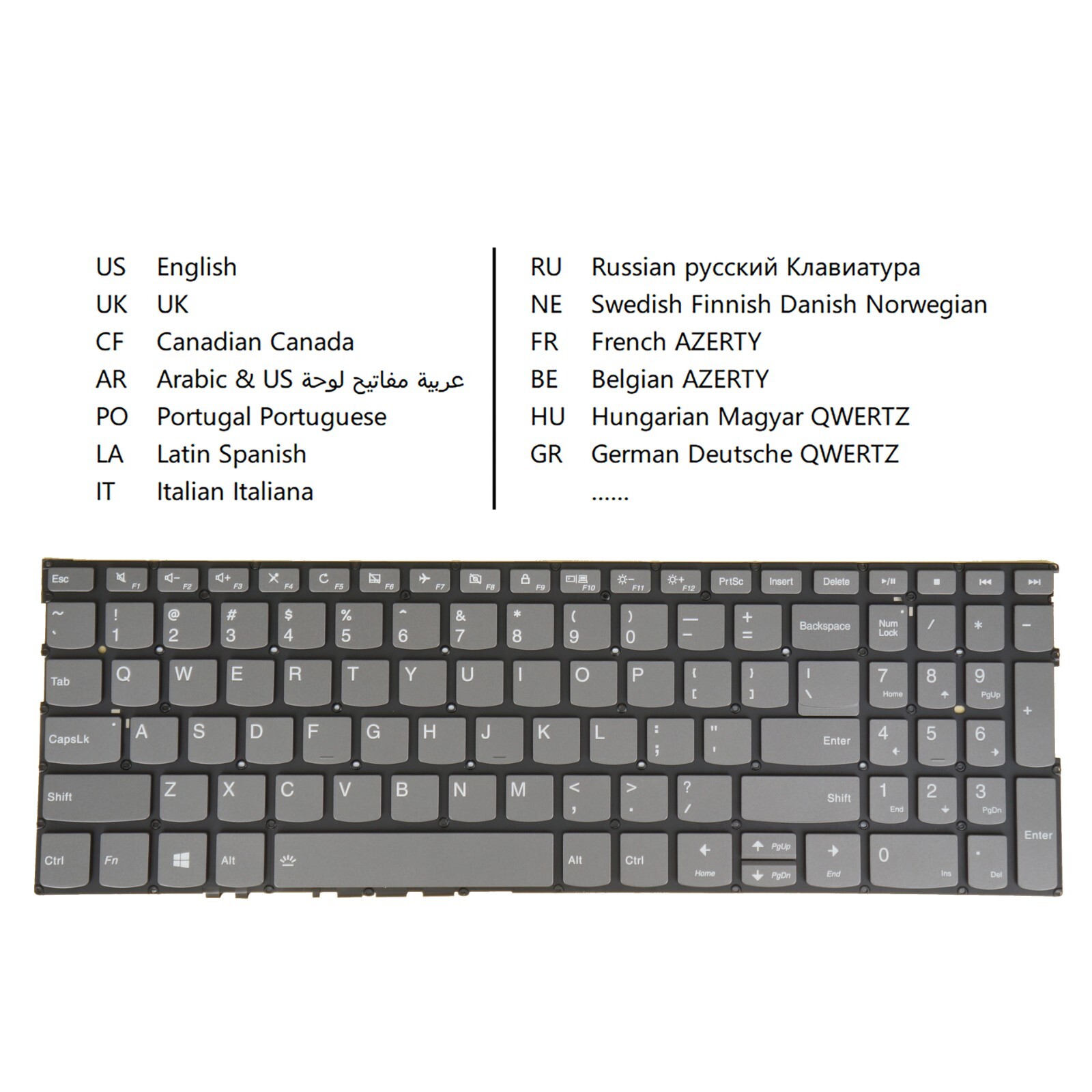 Keyboard for Lenovo IdeaPad S540-15IML 81NG, S540-15IWL 81NE 81Q1