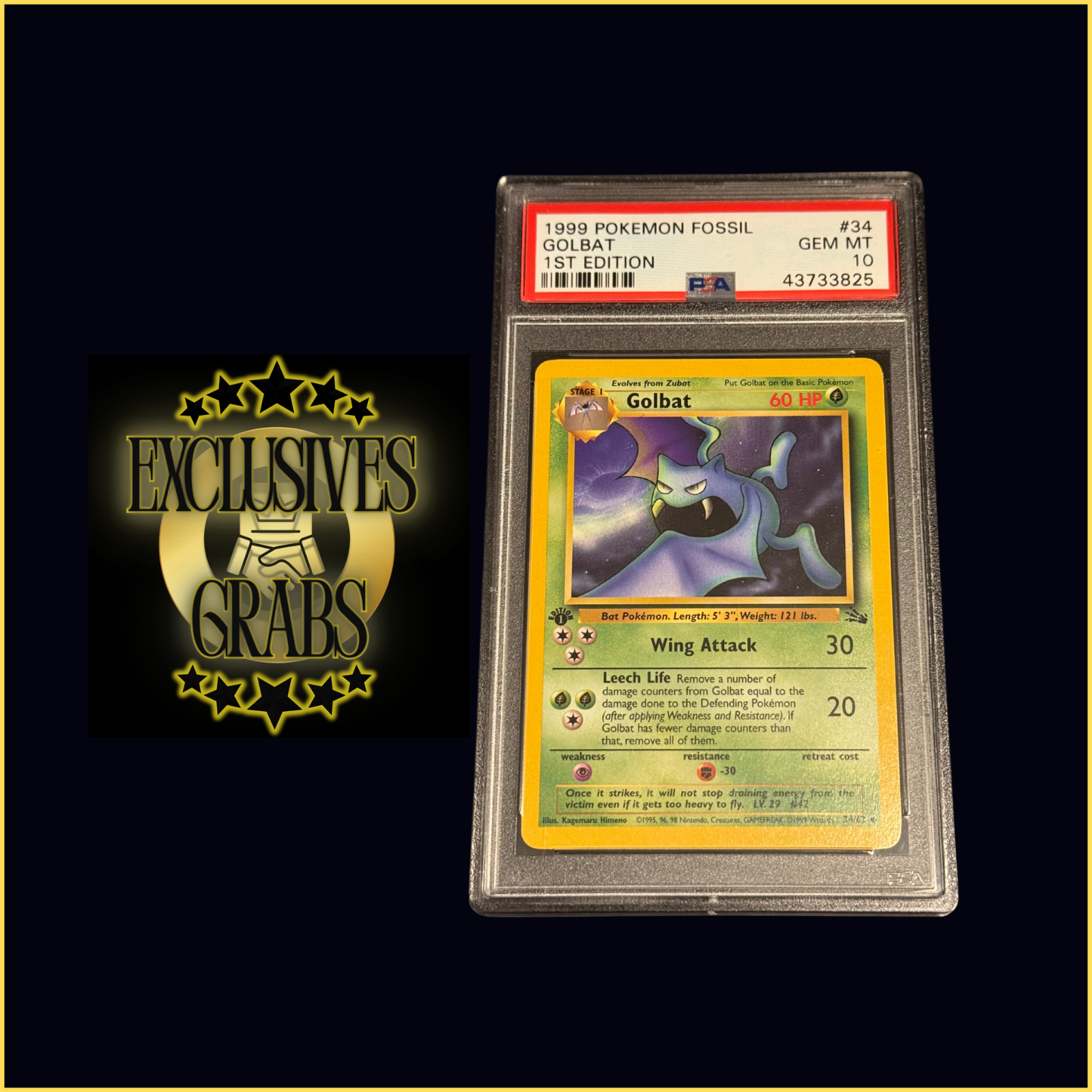 【PSA10】ゴルバット 英語 34/62 golbat Pokemon 1st Edition Golbat 34/62 Fossil PSA 10 Gem Mint | eBay