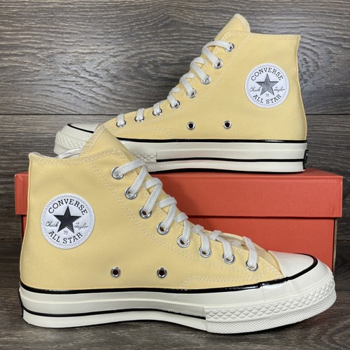 pale yellow high top converse