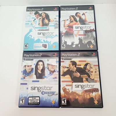 Singstar Amped ROCKS! POP & Country Bundle PS2 PlayStation 2 CIB Lot Of 4 Games