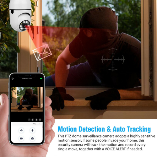 360° Panoramic WiFi IP Camera E27 Light Bulb Wireless 1080P HD Security Camera