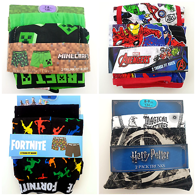 PRIMARK BOYS UNDERWEAR MINECRAFT /SPIDERMAN /FORTNITE 2 PACK BOXER