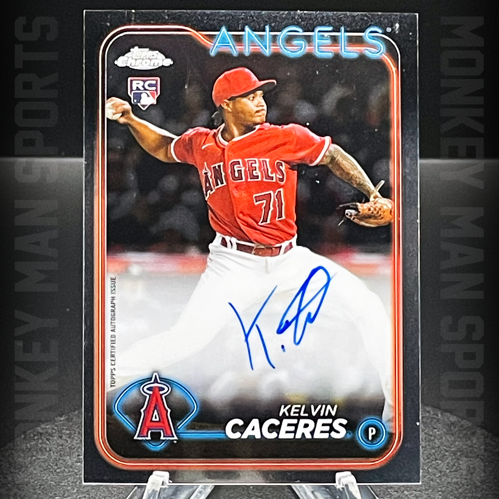 2024 Chrome - Kelvin Caceres Rookie RC ON-CARD AUTO - #RA-KC ANGELS MINT