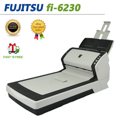 Fujitsu fi-6230 High Speed ADF+Flatbed Duplex Document Color Scanner w/Adapter