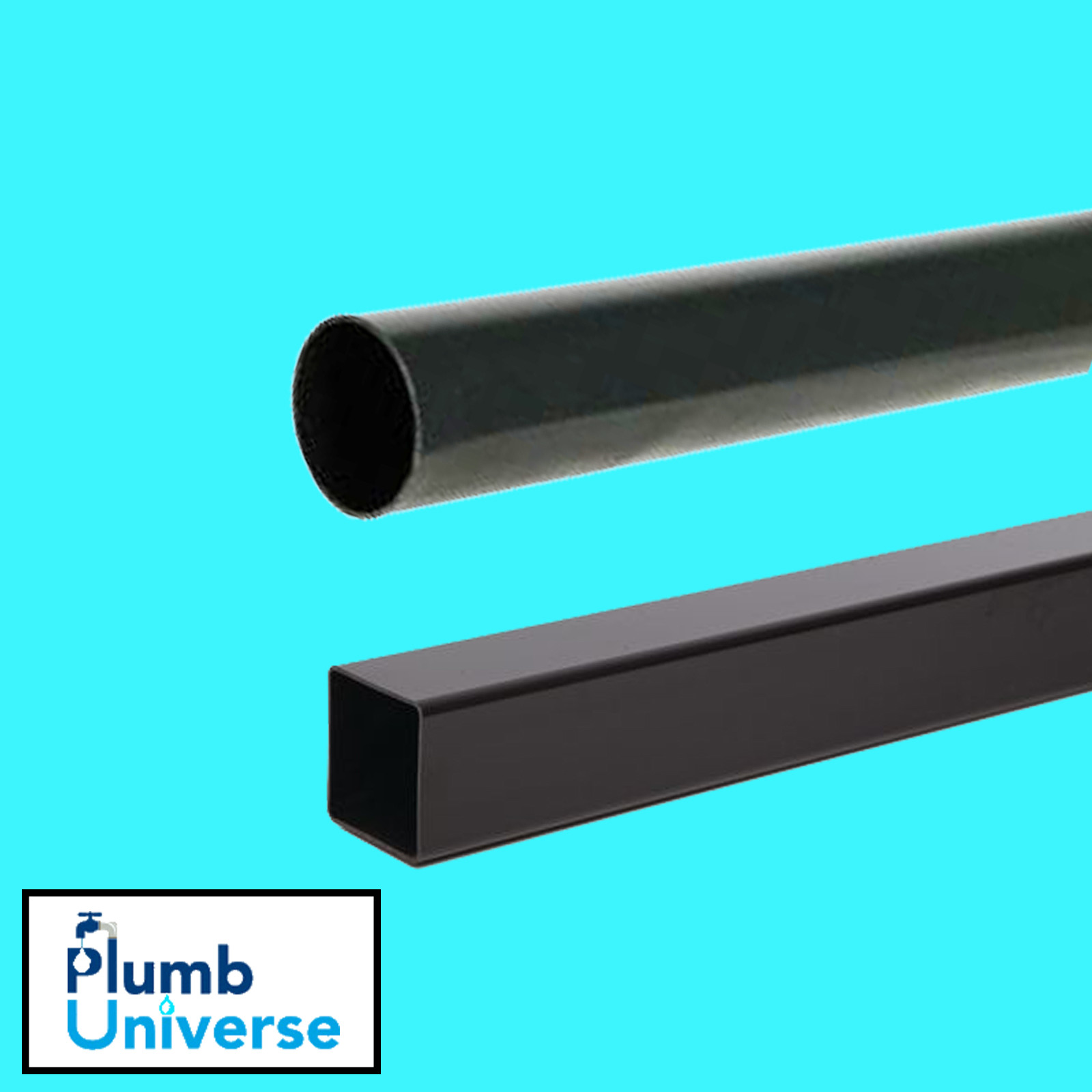Rainwater Downpipe 1 Metre Lengths Black Square Or Round 68mm Pipe eBay
