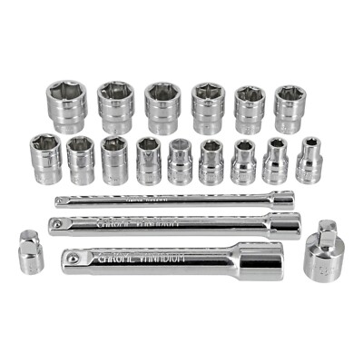 Steckschlüssel Satz Nuss Set 20 tgl.  1/2 1/4 3/8 Verlängerung Adapter vielzahn