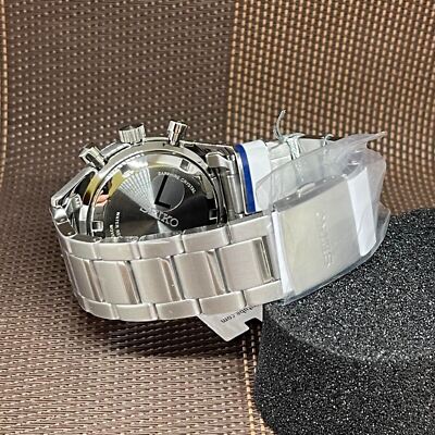 Pre-owned Seiko Chronograph Ssb413p1 Quartz Stainless Steel Black Dial Analog Men's Watch