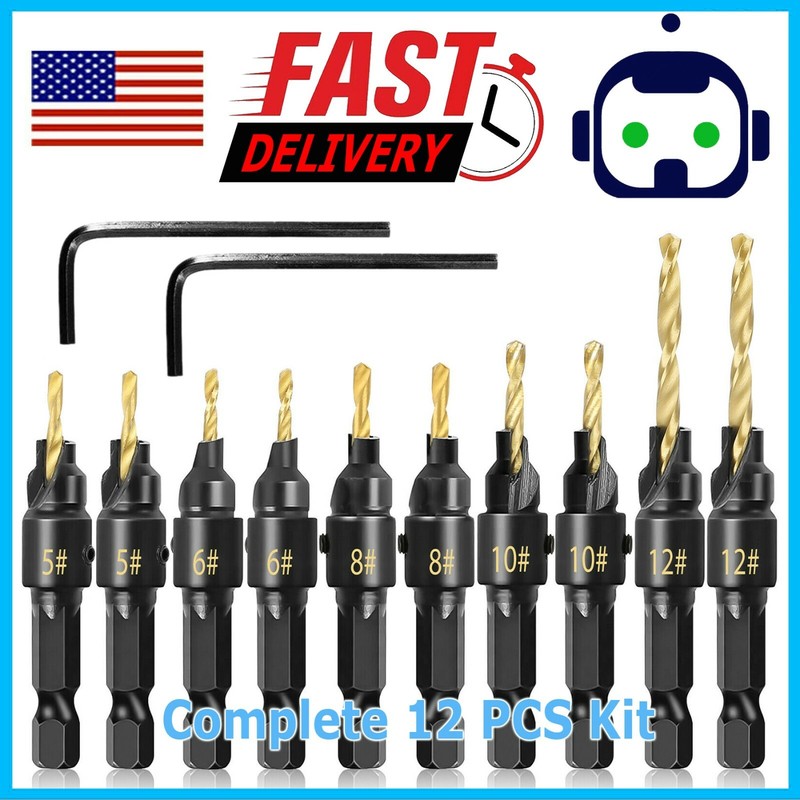 12x Hss Countersink Drill Bit 1/4