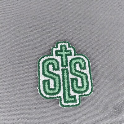SLS Christian Religious Catholic School Green White 1 3/4'' Iron On Patch
