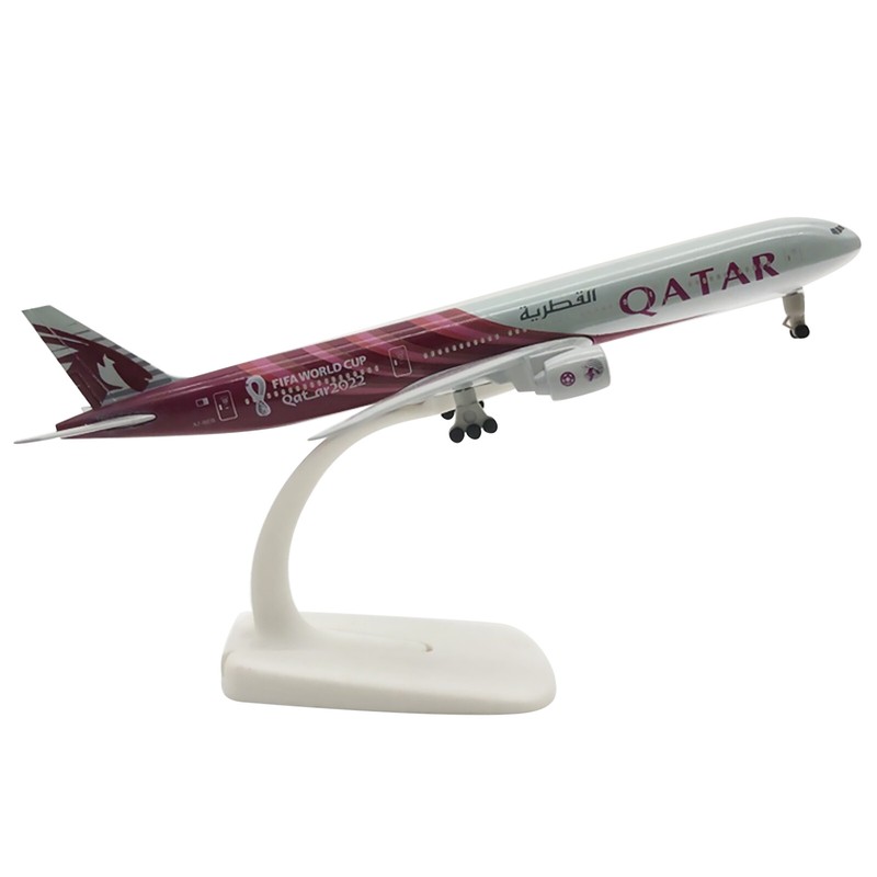 1:400 Qatar World Cup B777 Airplane Alloy Model Souvenir Display With Stand B