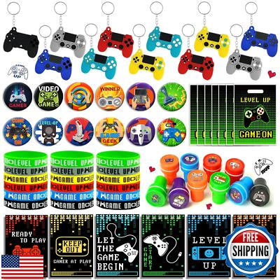 BANBALLON 66 PCS Video Game Party Favors Video Game Theme Notepads Wristbands