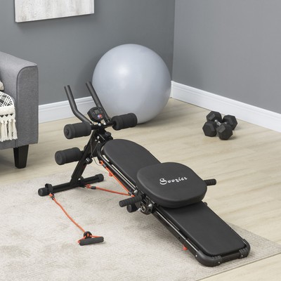 Multi-Workout Ab Machine Foldable Abdominal Cruncher Sit Up Bench Side Shaper