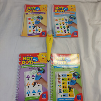 Hot Dots JR Educational Flashcards+Pen Books1-4  Numbers Colors Shapes Letters
