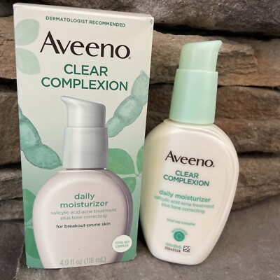 NEW AVEENO CLEAR COMPLEXION DAILY MOISTURIZER ACNE TREATMENT 4 OZ NIB