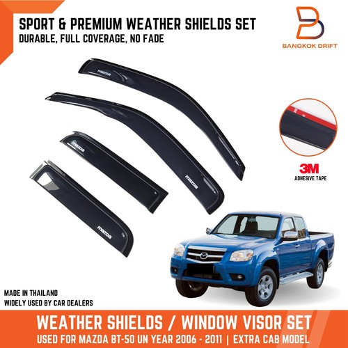 VISOR SHIELD WIND DEFLECTOR WEATHER GUARD FOR MAZDA BT-50 UN 2006-2011 EXTRA CAB