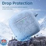 IMIVIO for Airpods 4 Case, Floral Engraved Case for Apple AirPods 4th Generation Cover 2024 Cute for Women Men, Soft Silicone Protective Accessories with Cleaner Kit, Keychain, Sky Blue