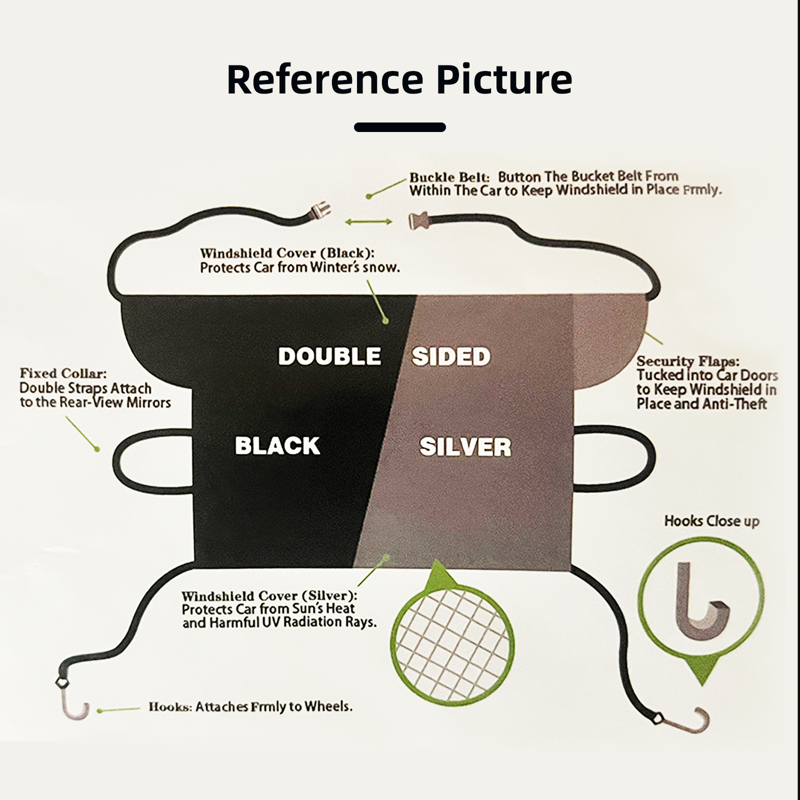 Car Windshield Snow Cover Sun Shade Winter Dust Rain Ice Frost Guard Protector