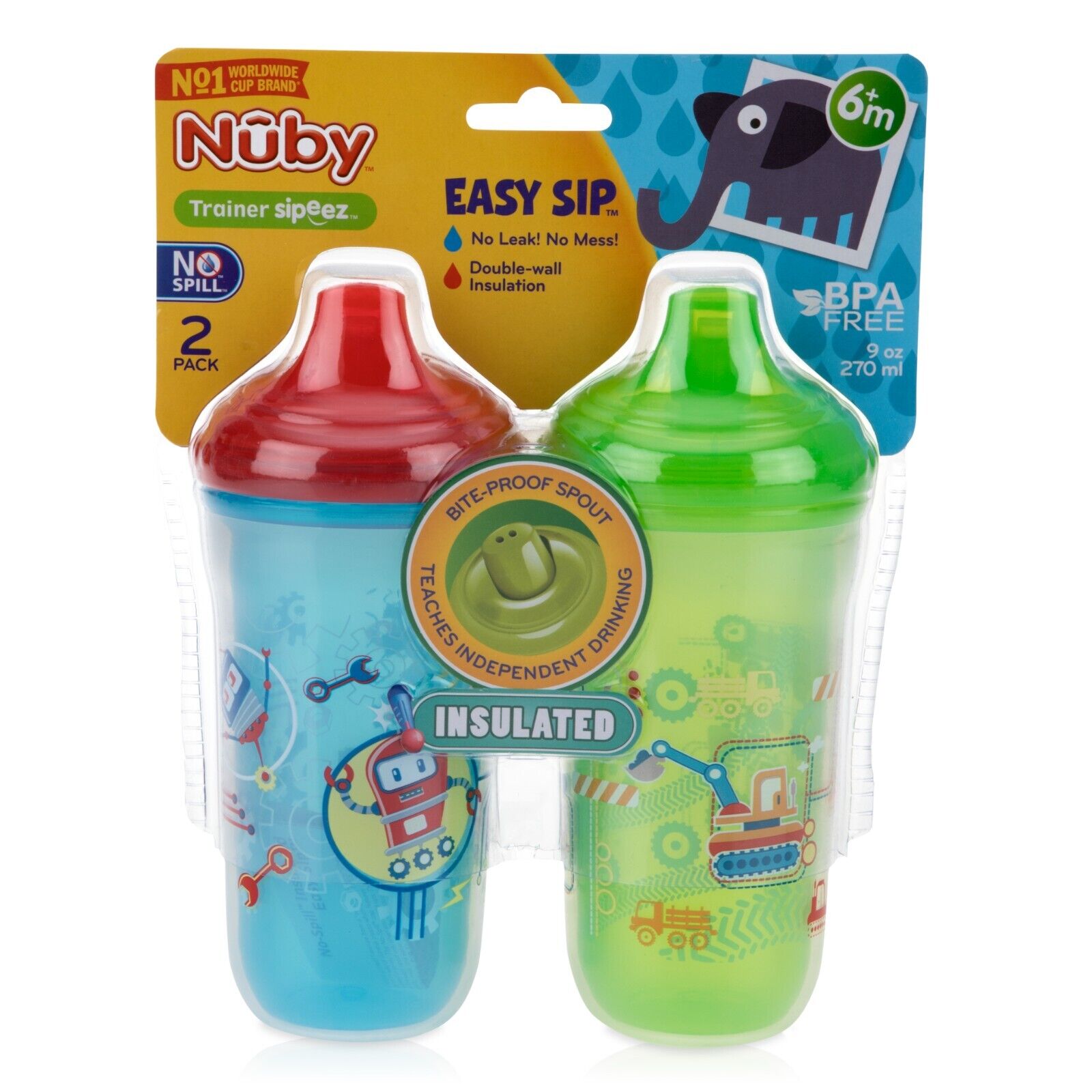 2-pack - No Spill & No Leaks - 9oz/270ml