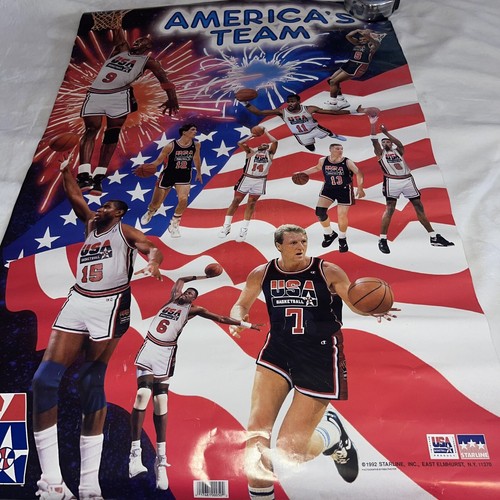 Number VIDEO NBA DREAM TEAMポスター 1990s Americas Team Olympic Basketball 28x22 NBA Dream Team