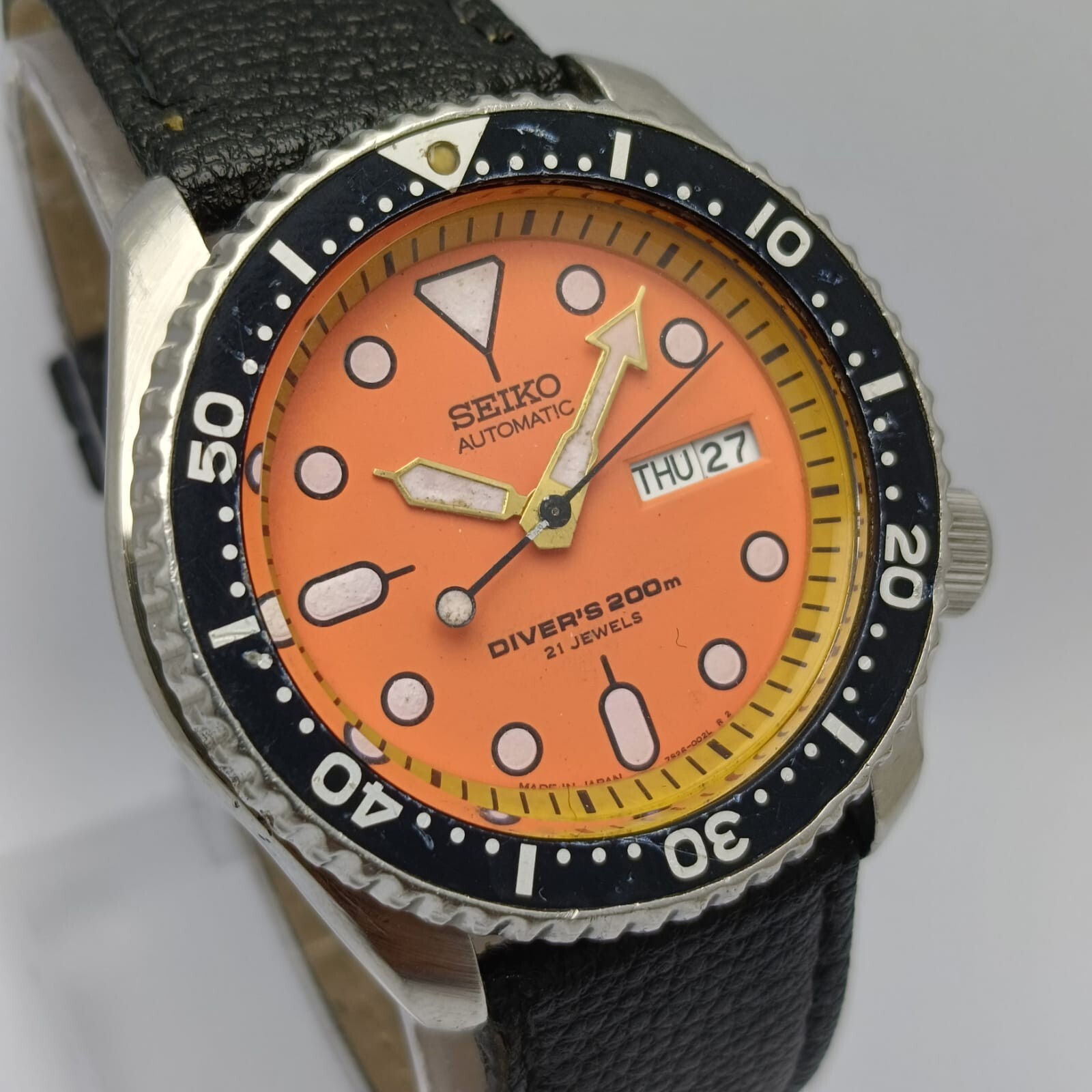 SEIKO SKX0077S26-0020 【美品】 Seiko 7S26-0020 Scuba Diver 200m Orange Dial Vintage Men's