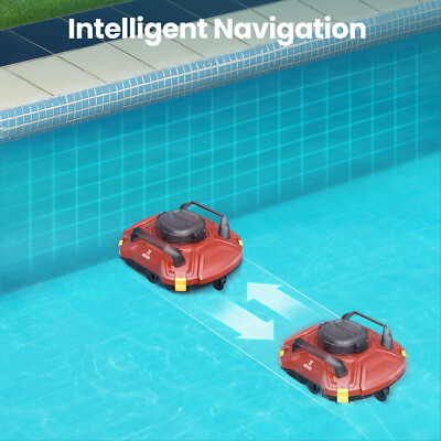Swimming Pool Cleaner Robot Robotic Vacuum Automatic with Quick Charge Red