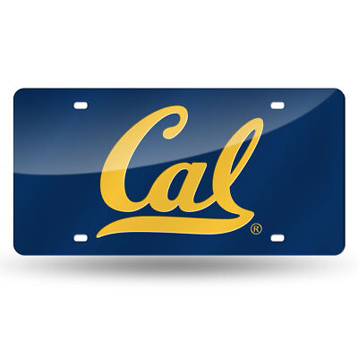 Cal Berkeley Bears Blue Mirrored Laser Cut License Plate Laser Tag