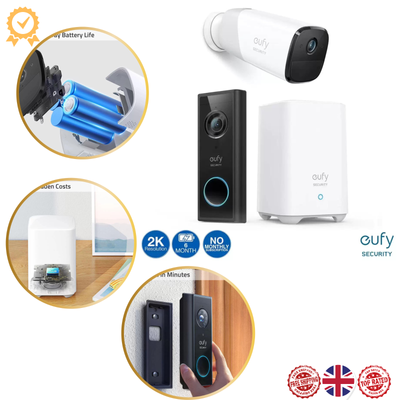 Eufy 2K Video Battery Doorbell with HomeBase 2 16GB Local Storage