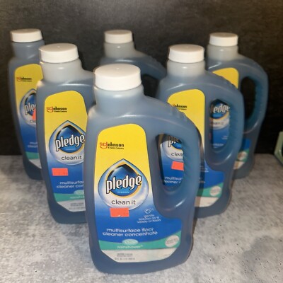 6 Lot Pledge Clean It Multisurface Floor Cleaner Concentrate Rainshower 32 fl oz