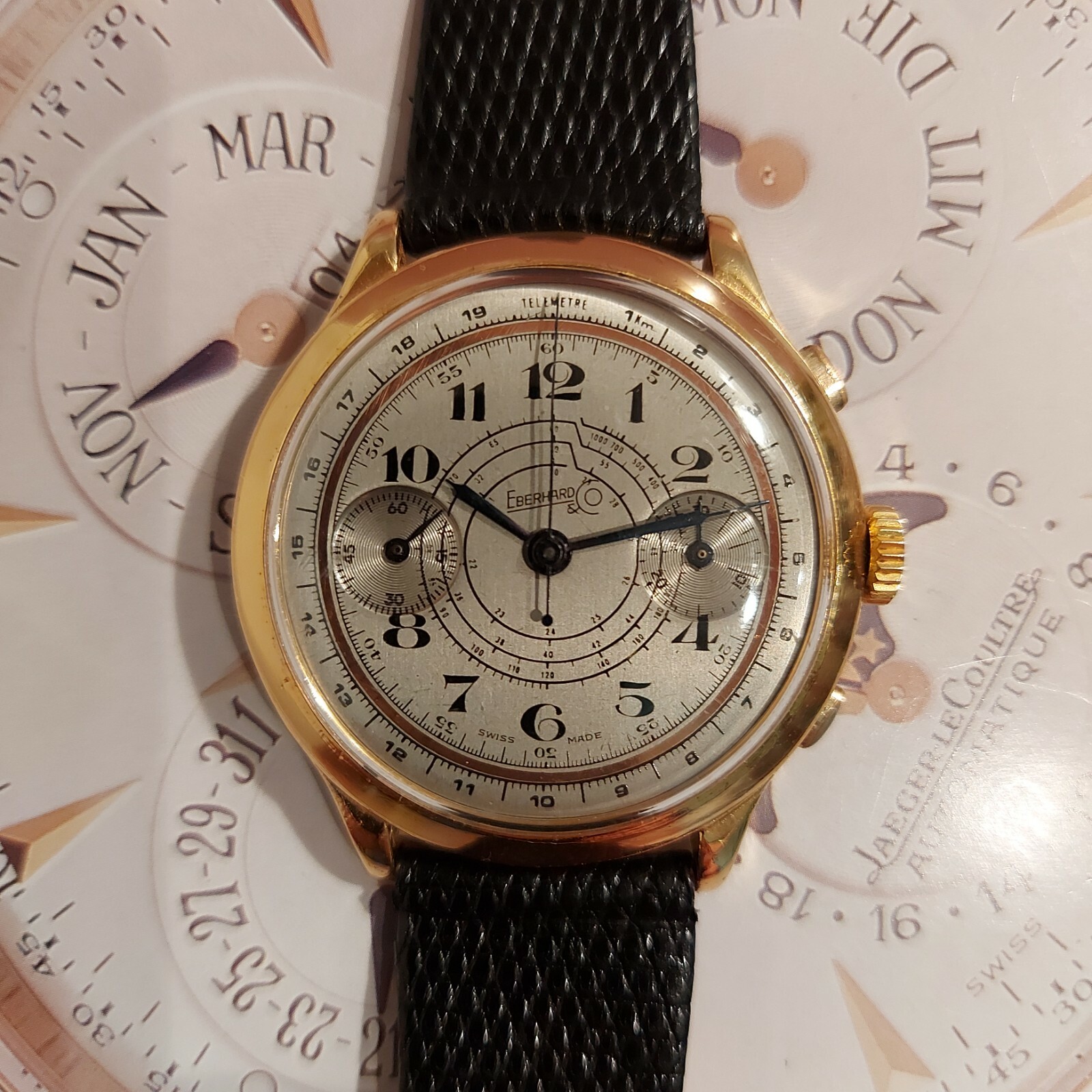 OROLOGIO CRONOGRAFO EBERHARD \u0026 CO PRE EXTRA-FORT CHRONOGRAPH WATCH CAL  16000 !!!