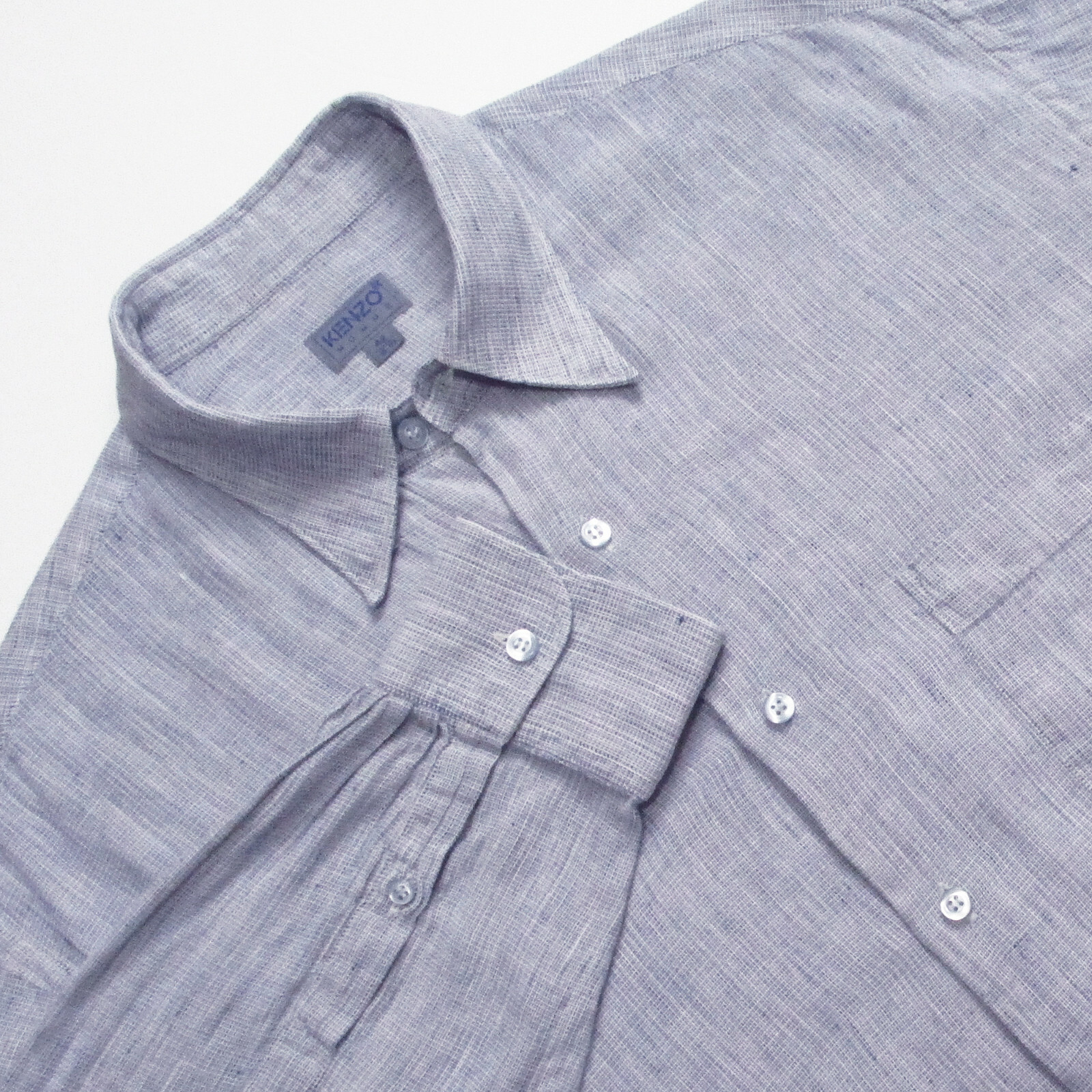 Vintage KENZO HOMME Men's Shirt ~ 60% Linen 40% Cotton