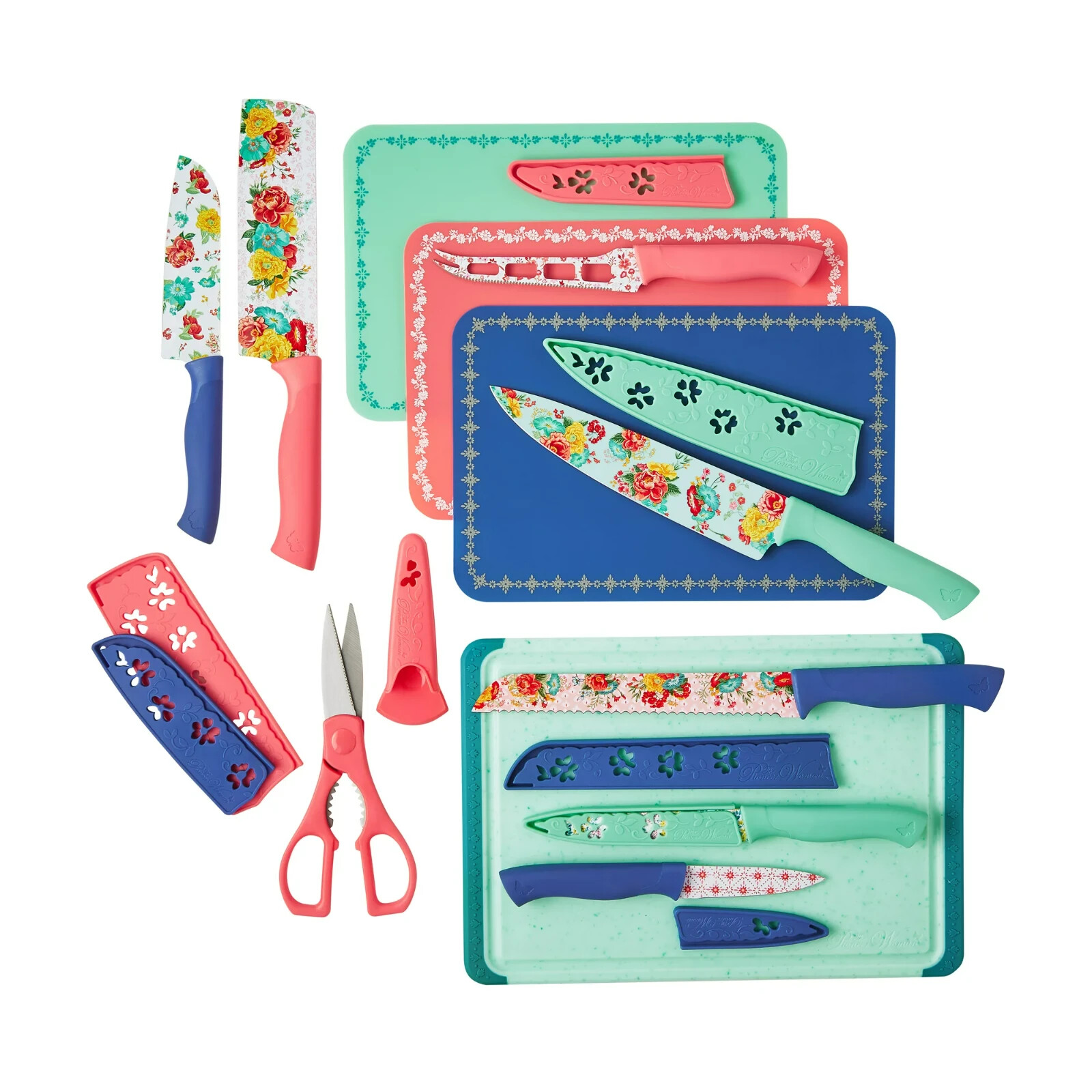 The Pioneer Woman Fancy Flourish Cutlery & Cutting Board 20 Piece Set