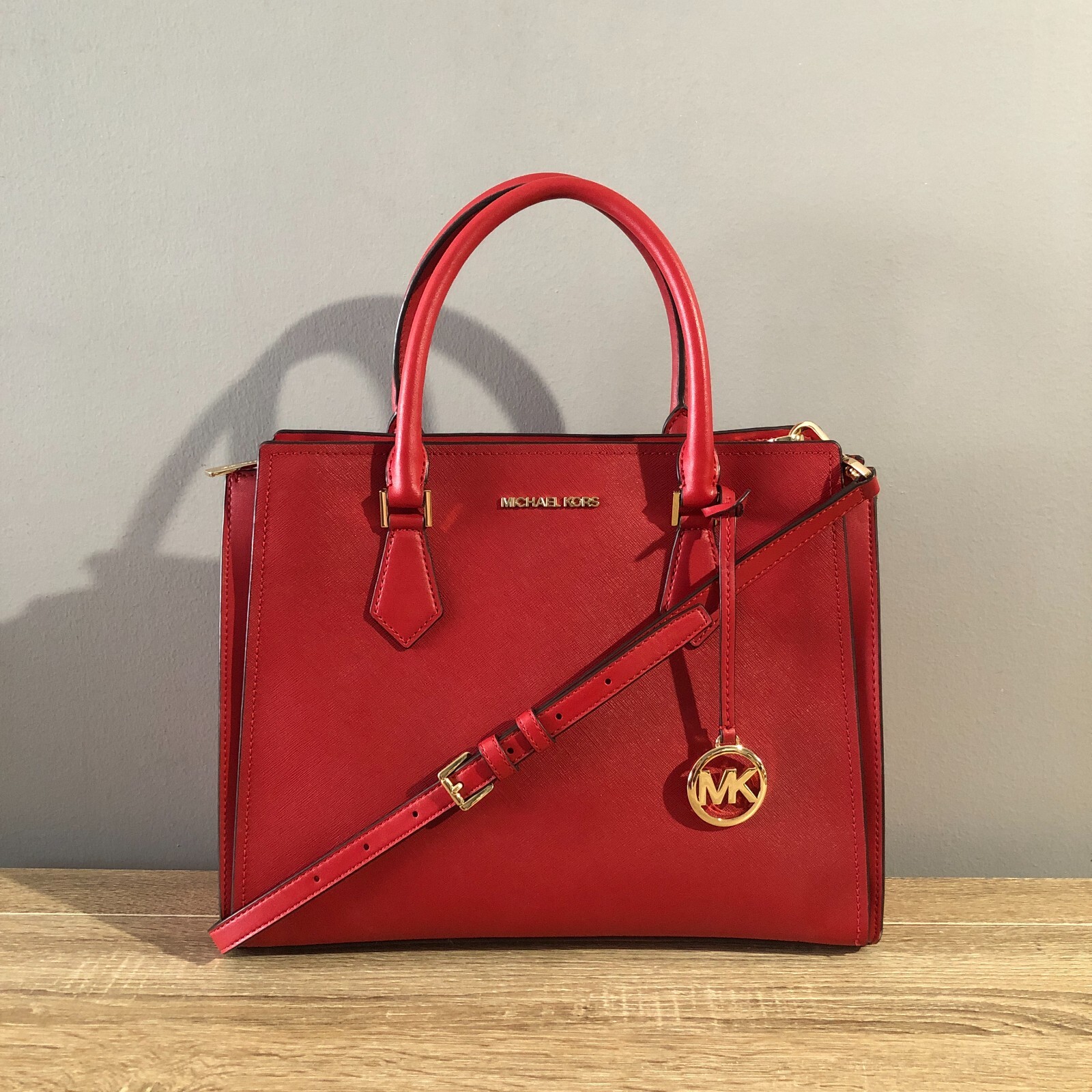 Michael Kors Hope LG Center Zip Flame Satchel Crossbody Michael Kors Hope LG Center Zip Flame Satchel Crossbody