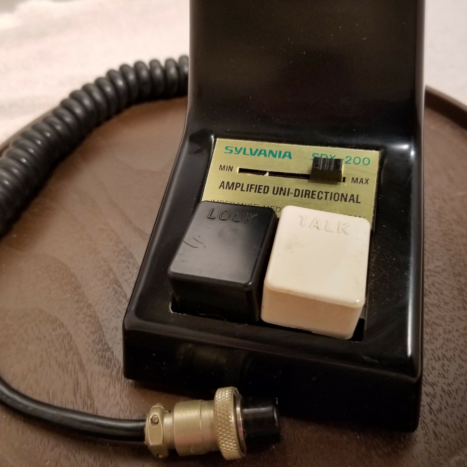 Sylvania SDX-200 Amplified Uni- Directional  Desk Microphone Untested Parts