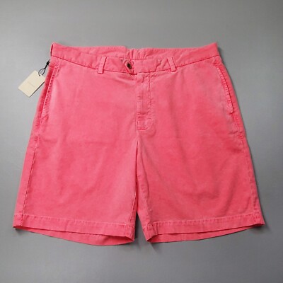 NEW Oliver Ridley Men's Cumberland Shorts Watermelon Red Pima Cotton Size 35