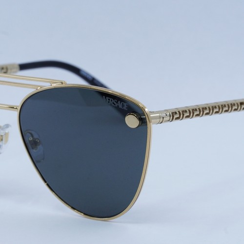 Pre-owned Versace Ve2267 100287 Gold/dark Grey 64-14-140 Sunglasses Authentic In Gray