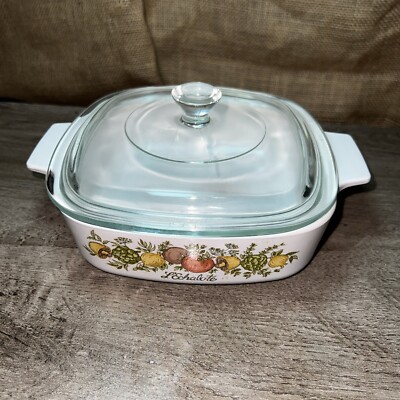 Vintage Corning Ware Spice of Life L'Echalote  1 Qt A-1-B Casserole with Lid P7C