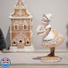 Braxio Christmas Decorations Indoor Gingerbread Decor - Resin Mrs.Santa Claus with Gingerbread House in Hand Room Decor Aesthetic 5.5 * 4.5 * 9 Inch