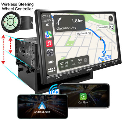 ATOTO F7XE 10in Double/Single DIN SiriusXM Car Radio w/ Remote Control,FM/AM DSP