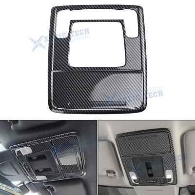 Carbon Fiber Texture Inner Roof Reading Light Frame Molding For Honda Civic 11th