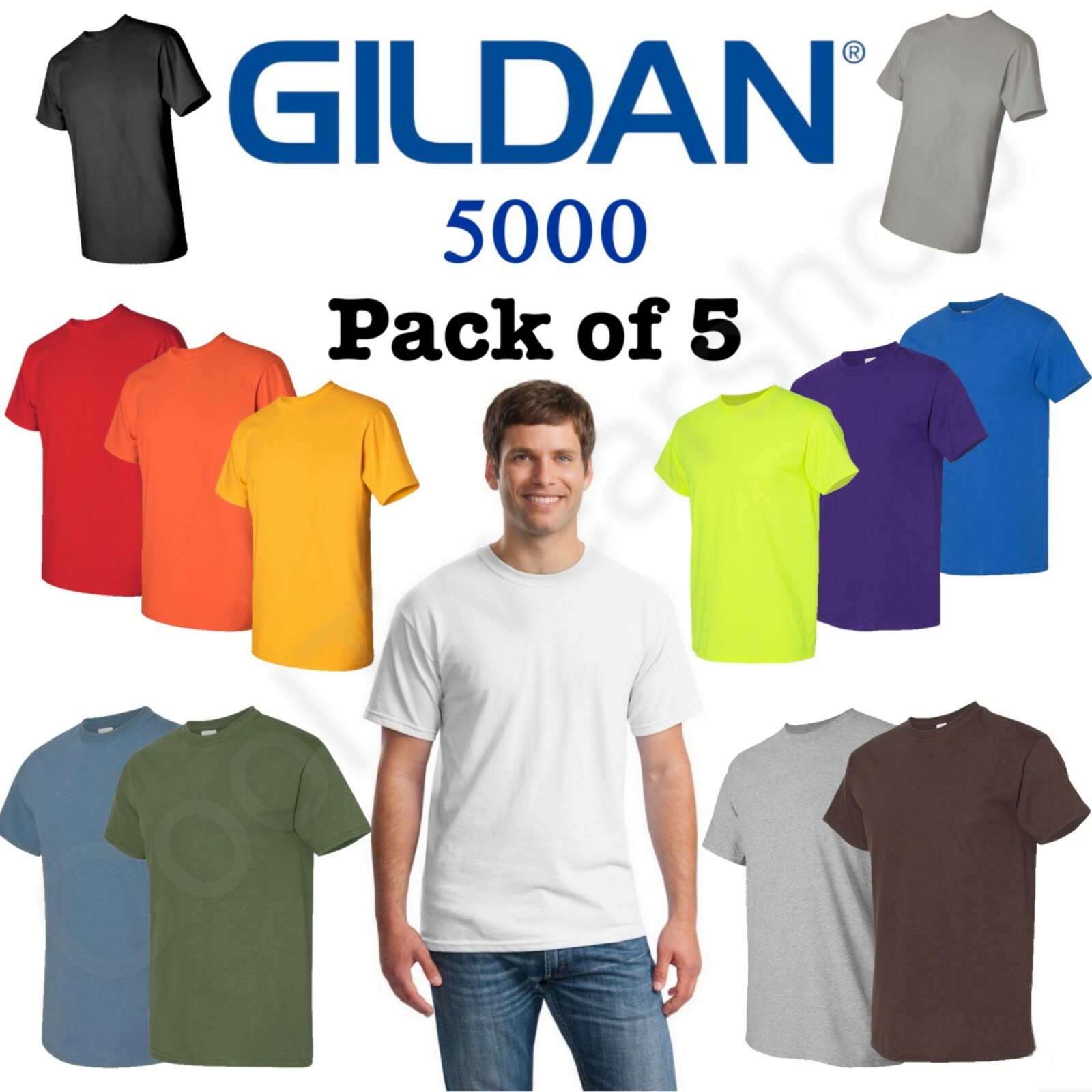 Bulk Lot Gildan Men Heavy Cotton Plain 
