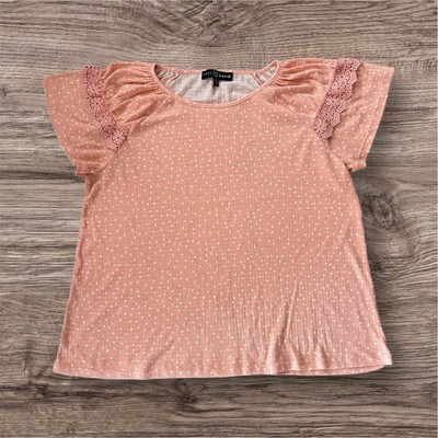 Fred David Pink/White Polka Dot Blouse Size L