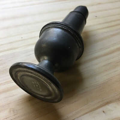 Vintage 1950s Empire Pewter Weighted Salt /Pepper Shaker Glass lined 5''T x1.75''D