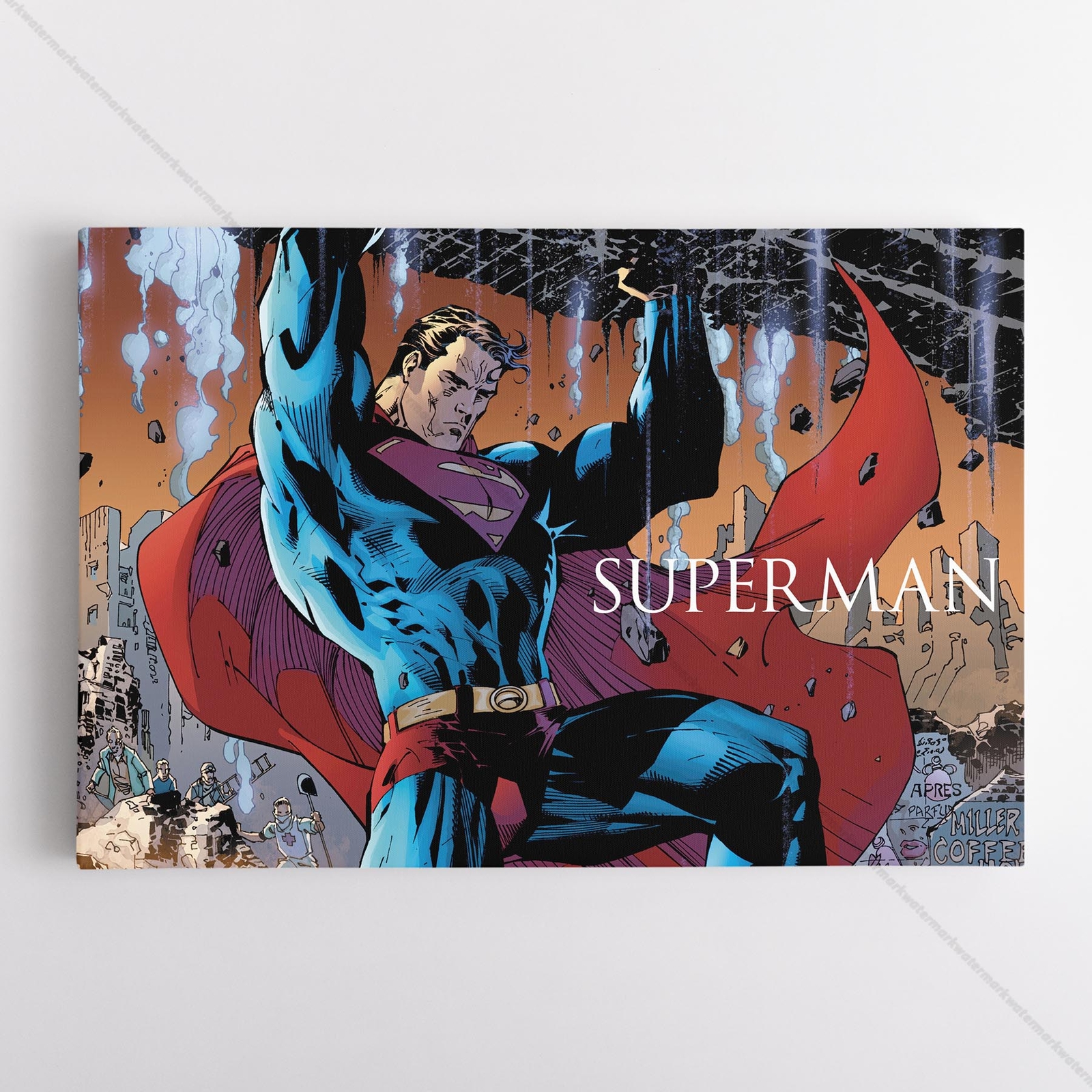 Superman Poster Canvas DC Comic Book Cover Justice League Art Print #1906