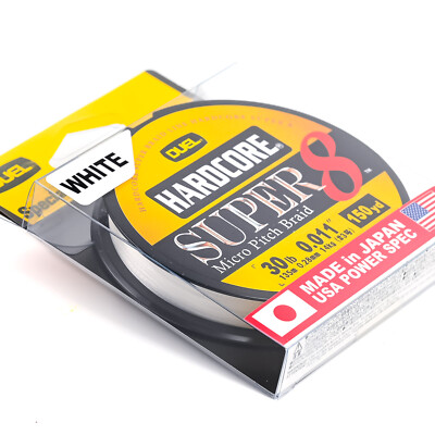 DUEL Hardcore Super 8 Micro Pitch Braid PE Fishing Line 30lb 150yds .28mm WHITE