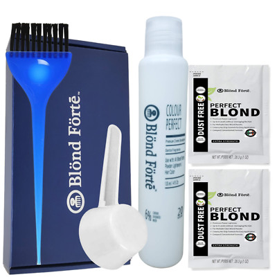 DIY Perfect Blond Hair Bleach Lightening Kit Combo - 20 Volume Developer & More