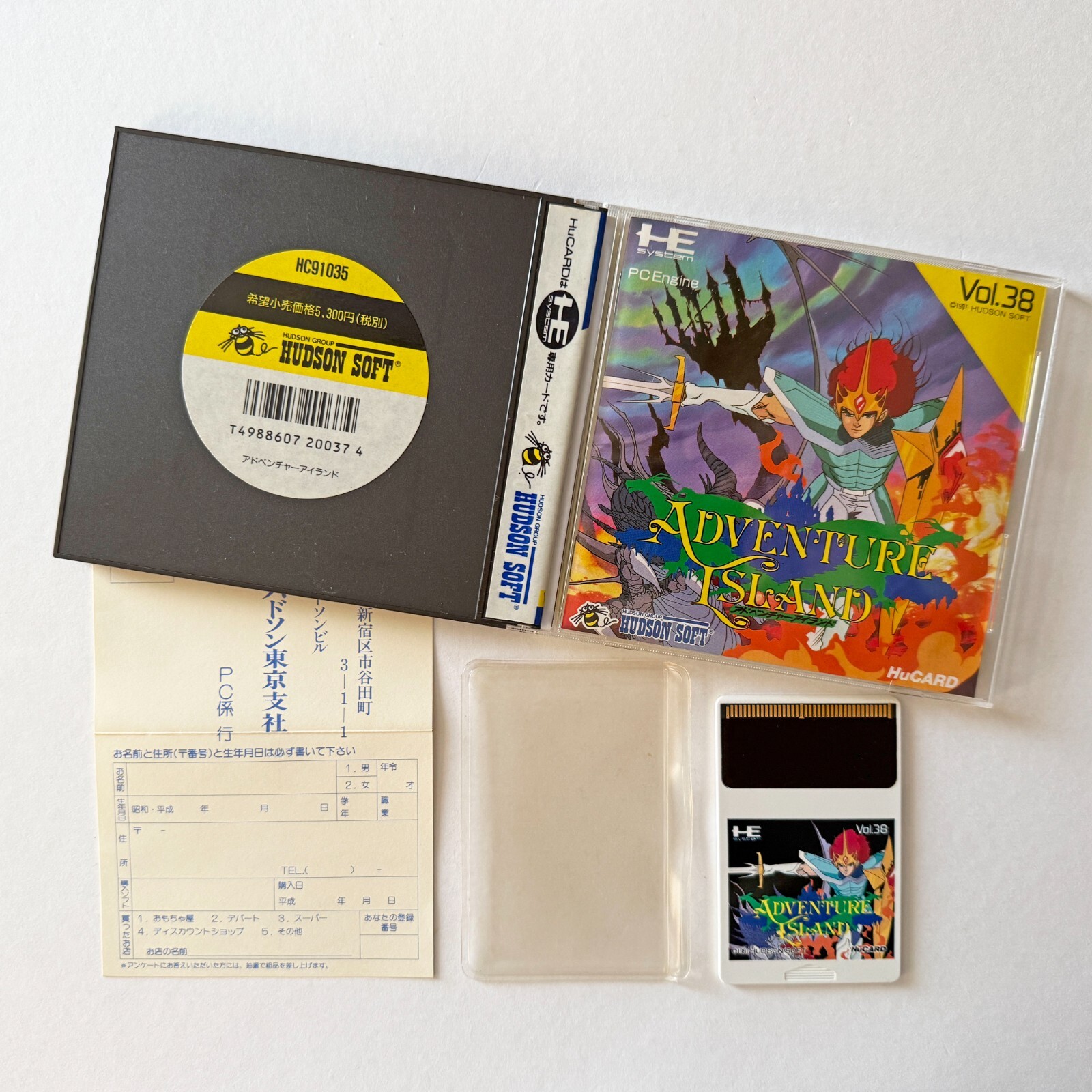PC Engine Adventure Island w/Reg-Card PCE HuCard NEC Hudson