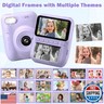Kids Camera Instant Print, Holiday Birthday Graduation Gifts for Girls and Boys 5-7,Video Digital Kid Photo Camera with 3 Rolls Print Paper, Toddler Toys for 3-12 Years Old (Purple)