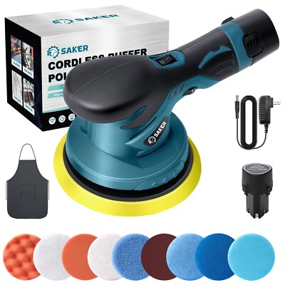 Saker Cordless Car Buffer Polisher - 6 Inch Portable Polishing Waxer Machine ...